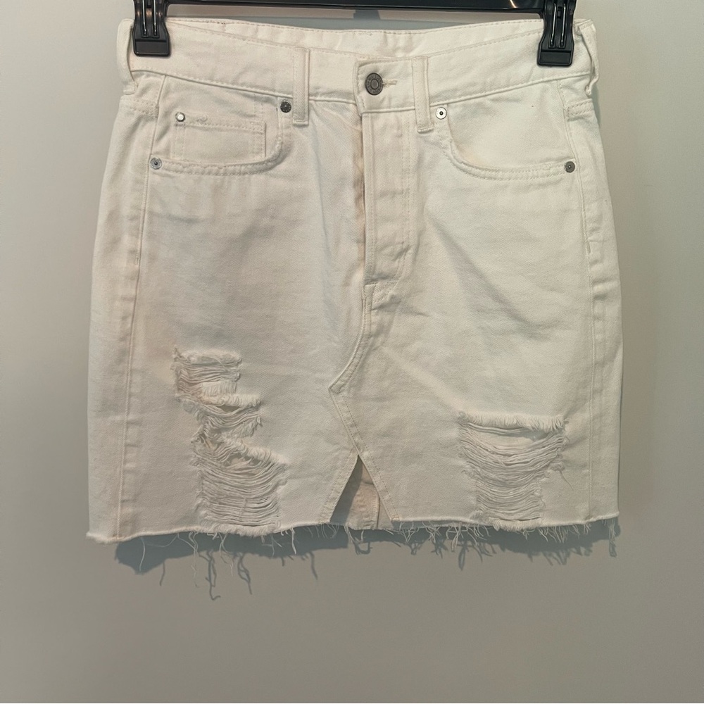 & Denim by H&M White Jeans Skirt